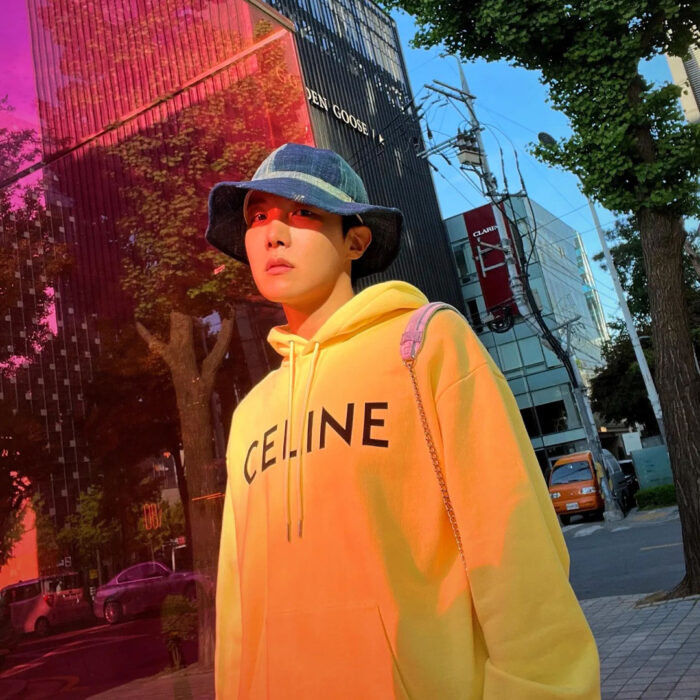BTS J-Hope outfit from May 5, 2022 : Celine hoodie and more