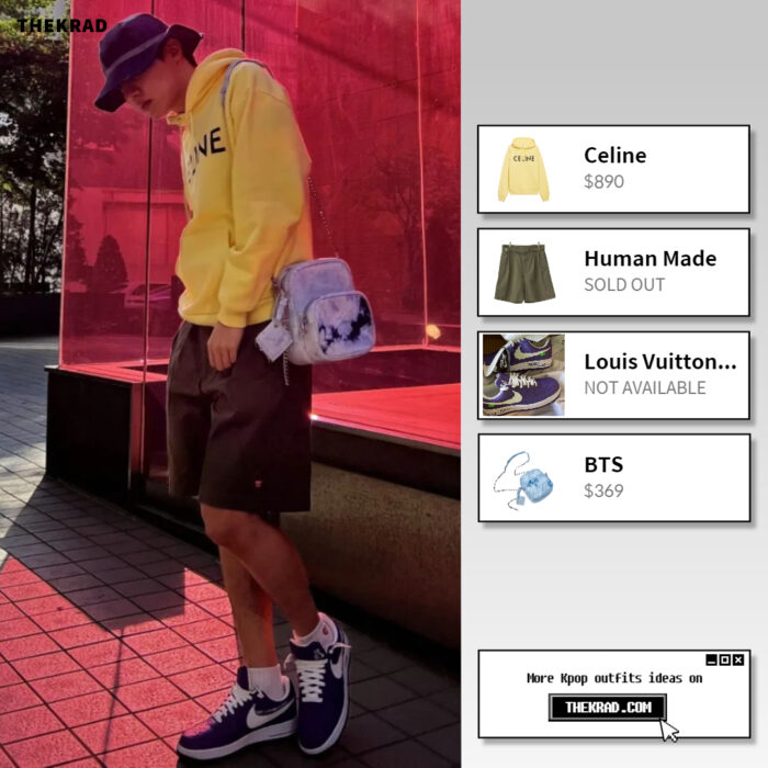 BTS J-Hope outfit from May 5, 2022 : Celine hoodie and more