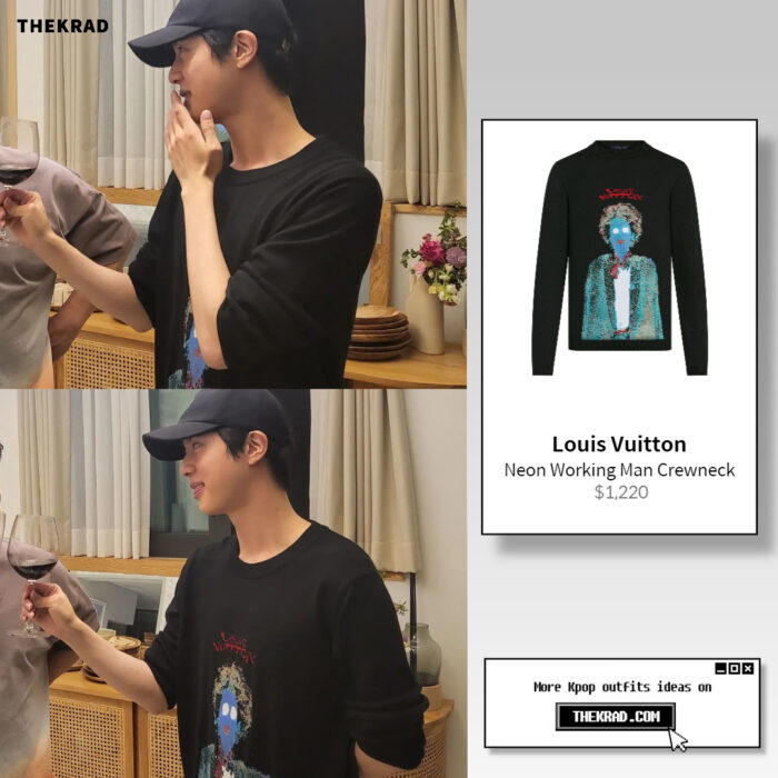 BTS Jin outfit from May 23, 2022 : Louis Vuitton sweatshirt