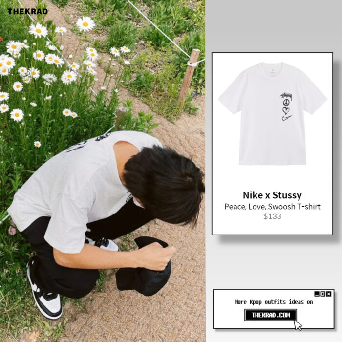 BTS RM outfit from May 13, 2022 : Nike x Stussy t-shirt