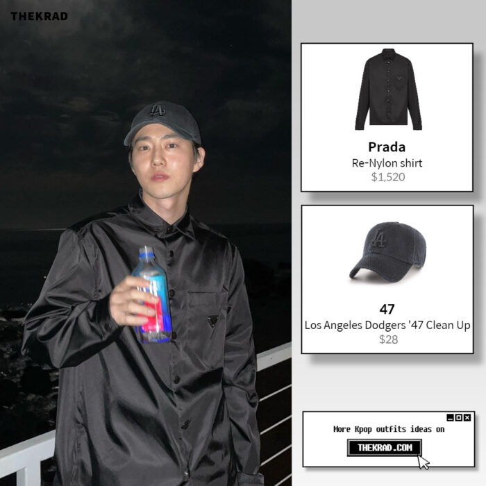 Exo Suho outfit from May 14, 2022 : Prada shirt and more