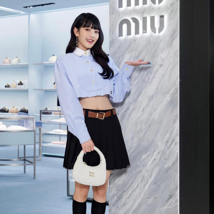 (G)I-dle Minnie outfit from May 19, 2022 : Miu Miu bag and more
