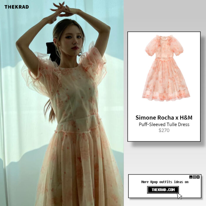 (G)I-dle Miyeon outfit from May 8, 2022 : Simone Rocha x H&M dress