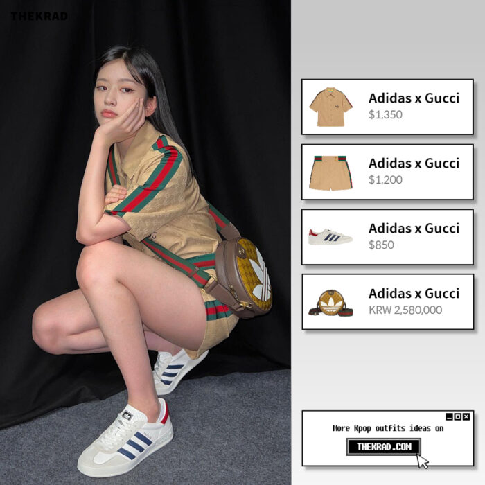 Ive Yujin outfit from May 14, 2022 : Adidas x Gucci bag and more