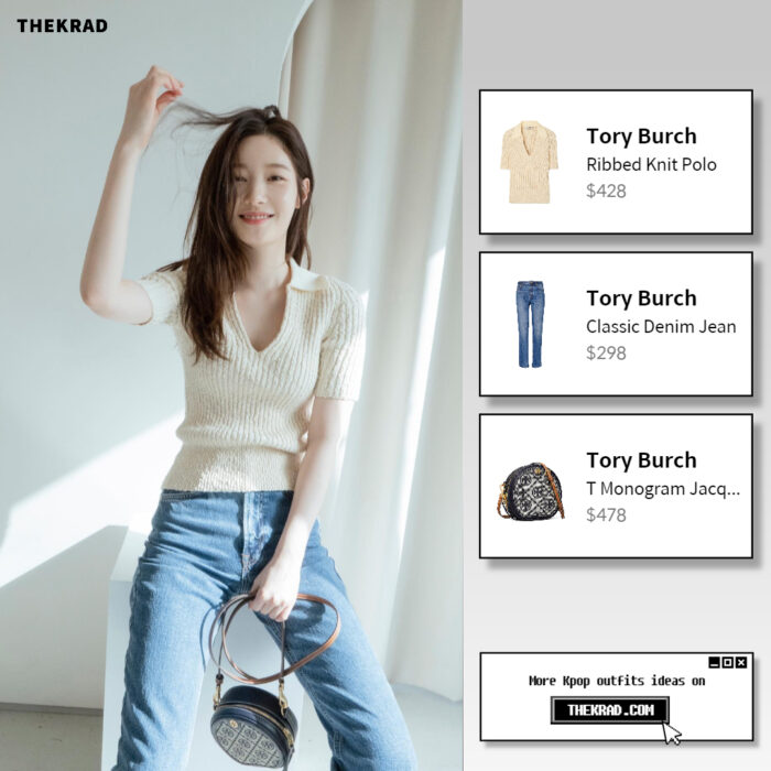 Jung Chae Yeon outfit from May 1, 2022 : Tory Burch bag and more