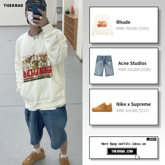 Kid Milli outfit from May 28, 2022 : Rhude sweatshirt and more