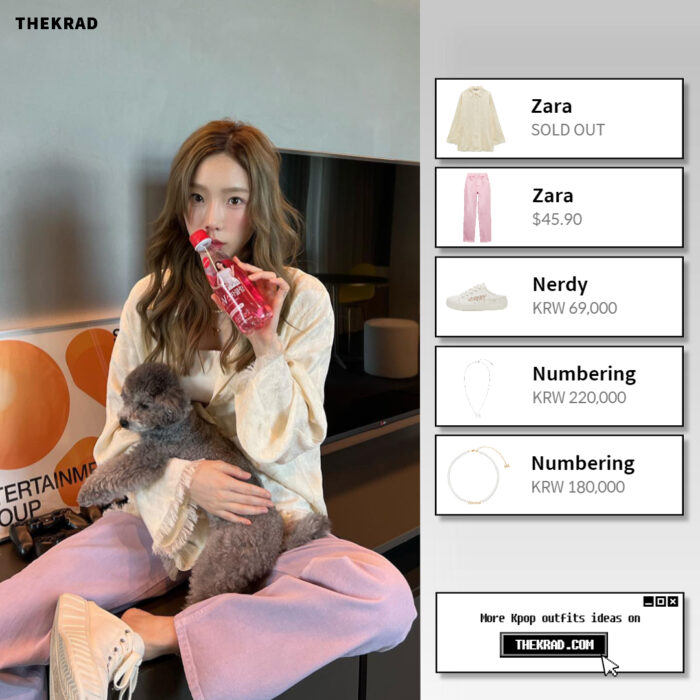 SNSD Taeyeon outfit from May 3, 2022 : Zara shirt and more