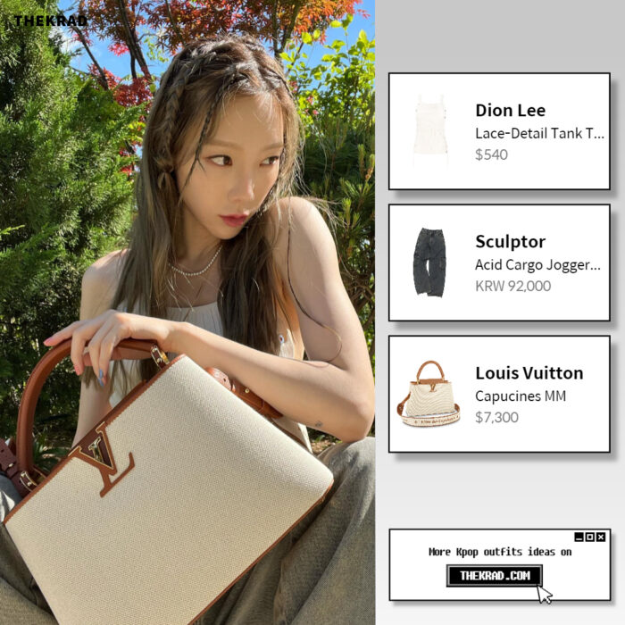 SNSD Taeyeon outfit from May 9, 2022 : Louis Vuitton bag and more
