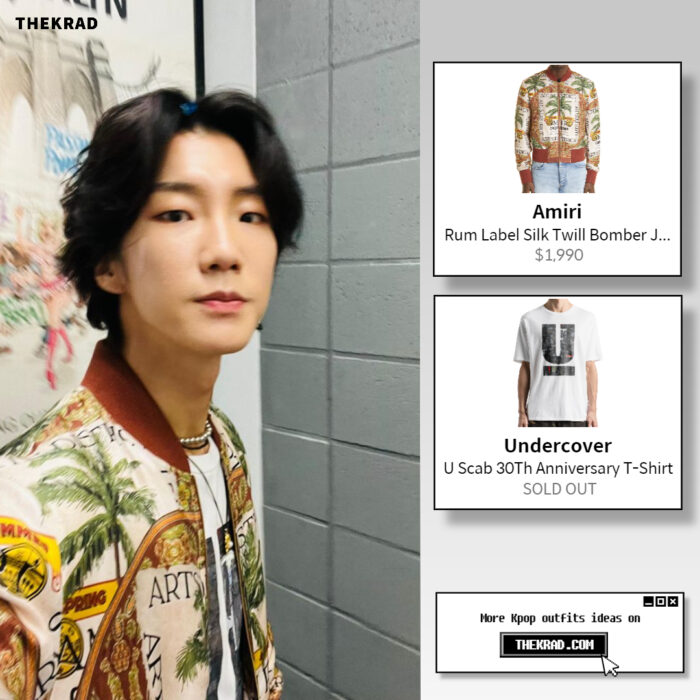 Winner Seunghoon outfit from May 13, 2022 : Amiri jacket and more