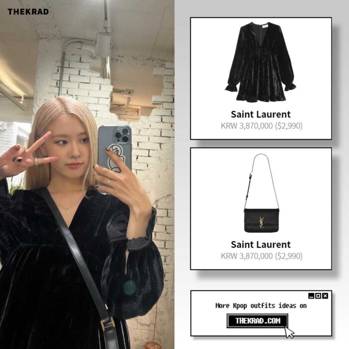 Blackpink Rosé outfit from June 22, 2022 : Saint Laurent bag and more