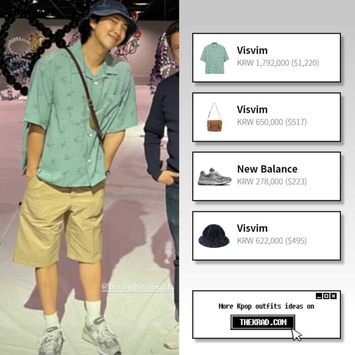 BTS RM outfit from June 6, 2022 : Visvim shirt and more