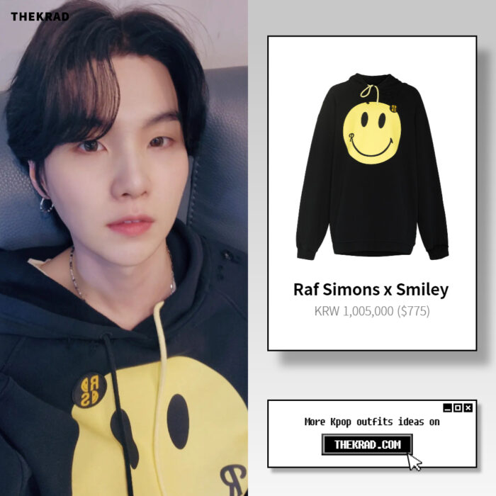 BTS Suga outfit from May 31, 2022 : Raf Simons hoodie