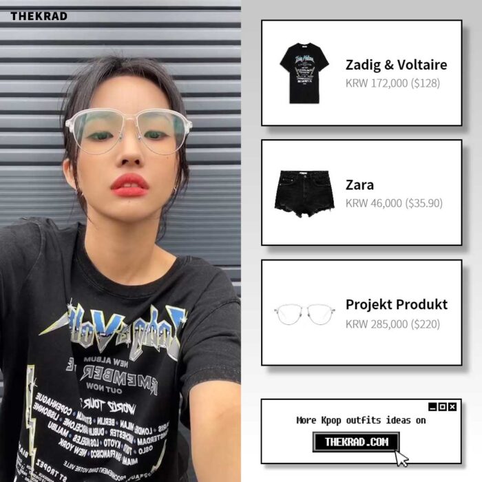(G)I-dle Soyeon outfit from June 16, 2022 : Zara shorts and more
