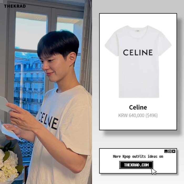 Park Bo Gum outfit from June 27, 2022 : Celine t-shirt