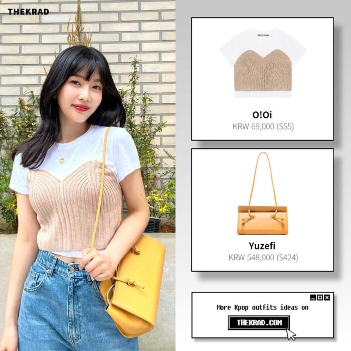 Red Velvet Joy outfit  from June 16, 2022 : Yuzefi bag and more