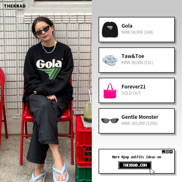 Red Velvet Seulgi outfit from June 6, 2022 : Gola sweatshirt and more