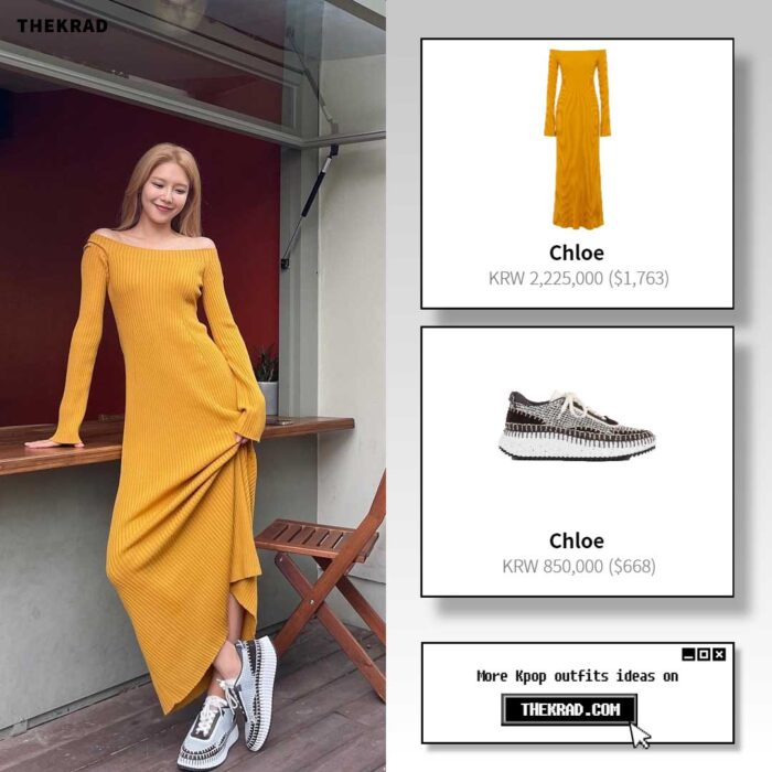 SNSD Sooyoung outfit from June 15, 2022 : Chole dress and more