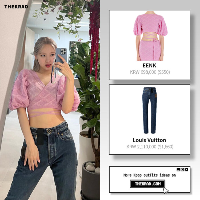 Twice Nayeon outfit from June 23, 2022 : Louis Vuitton jeans and more