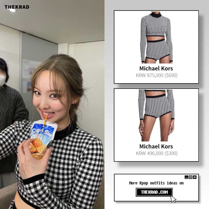 Twice Nayeon outfit from June 9, 2022 : Michael Kors sweater and more