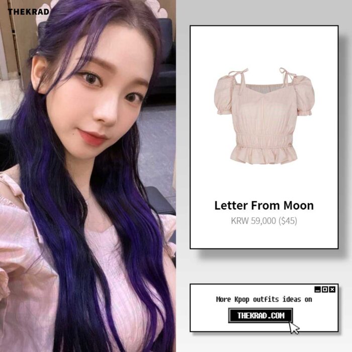 Aespa Karina outfit from July 15, 2022 : Letter From Moon blouse
