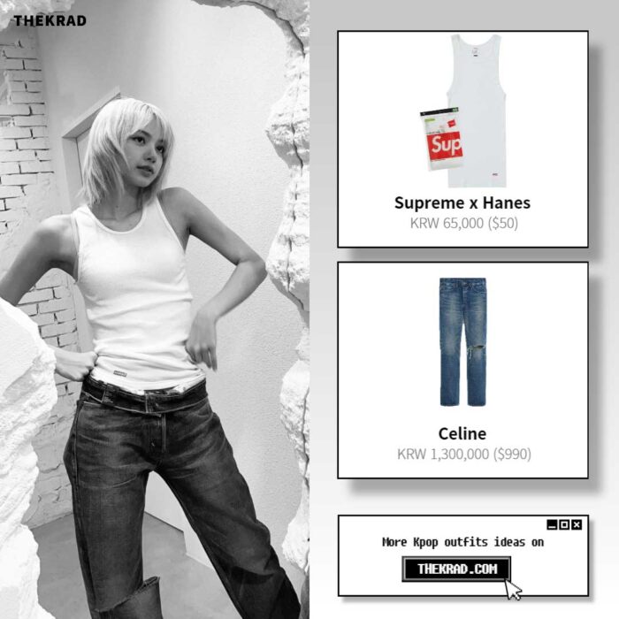 Blackpink Lisa outfit from July 17, 2022 : Celine jeans and more