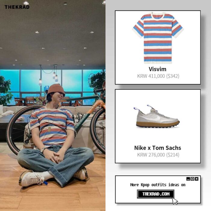 BTS RM outfit from July 11, 2022 : Visvim t-shirt and more
