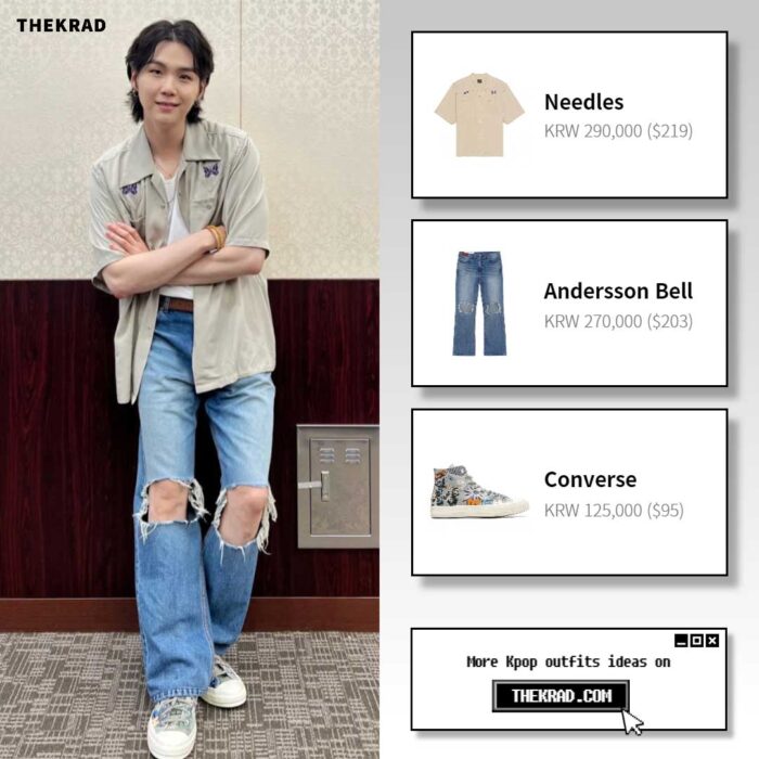BTS Suga outfit from July 17, 2022 : Converse sneakers and more