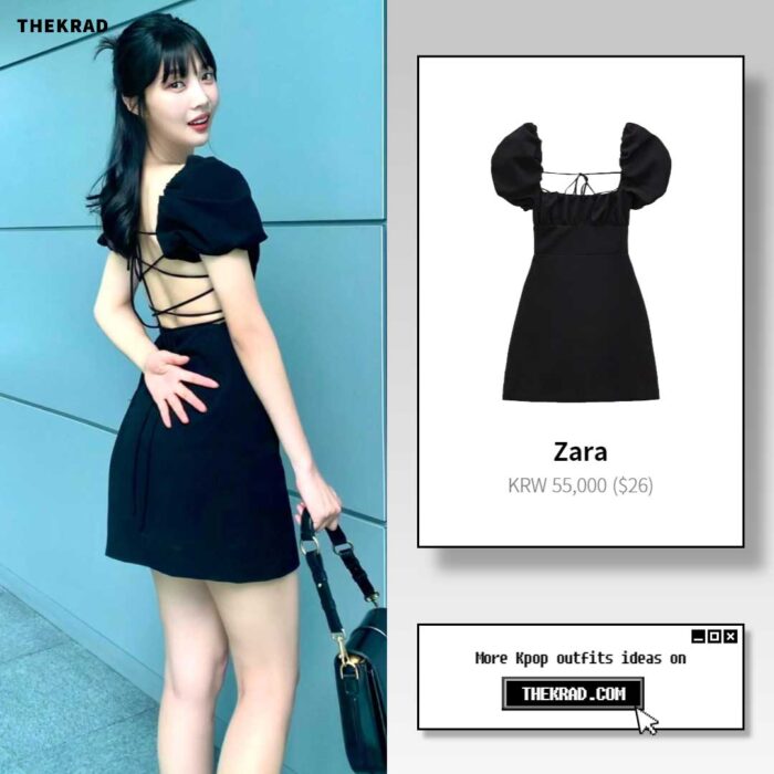 Red Velvet Joy outfit from July 6, 2022 : Zara dress