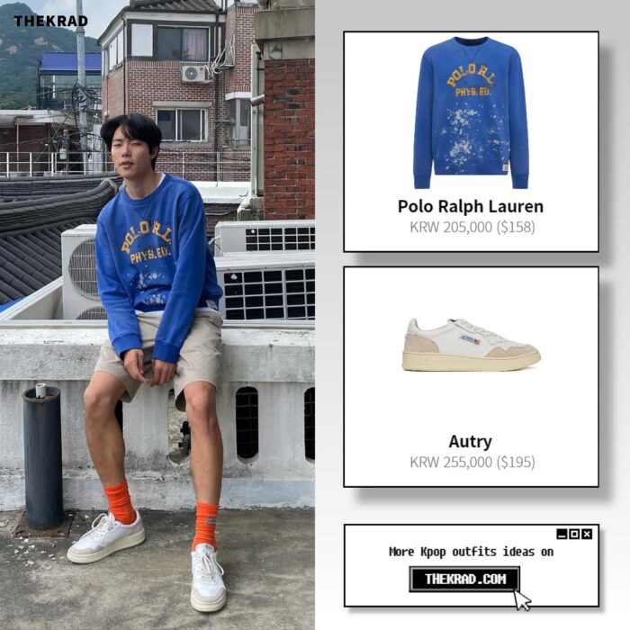 Ryu Jun Yeol outfit from July 27, 2022 : Polo Ralph Lauren sweatshirt and more