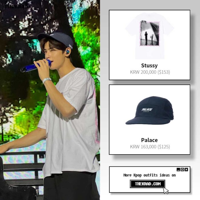 Astro Cha Eun Woo outfit from Aug 7, 2022 : Stussy t-shirt and more