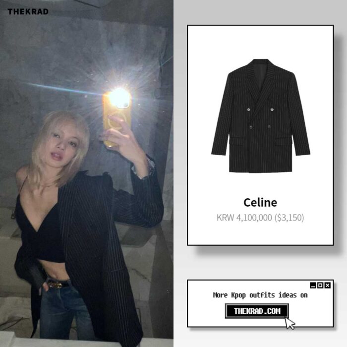 Blackpink Lisa outfit from Aug 10, 2022 : Celine jacket