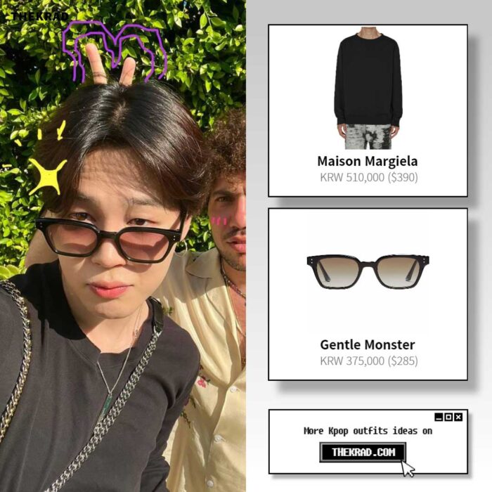 BTS Jimin outfit from Aug 9, 2022 : Gentle Monster sunglasses and more