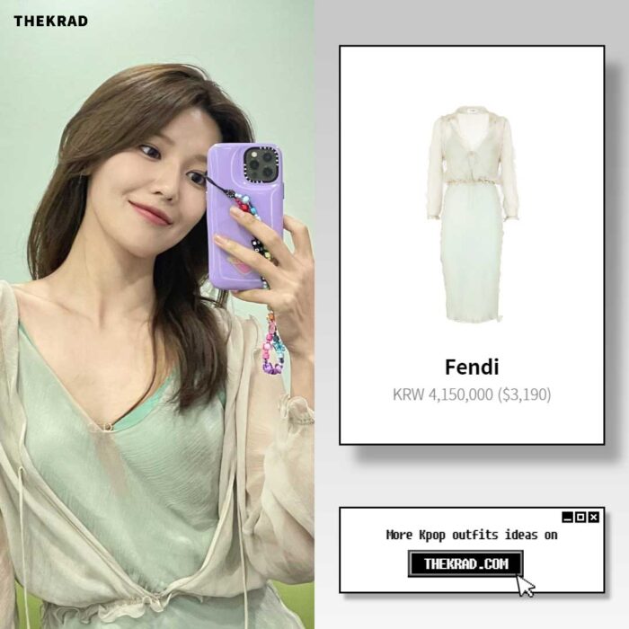 SNSD Sooyoung outfit  from Aug 10, 2022 : Fendi dress